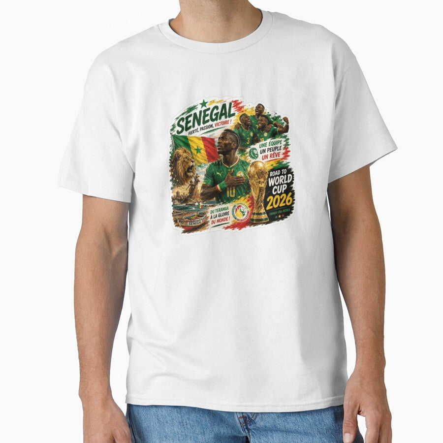 Senegal's Golden Journey to World Cup 2026 by Pixanova Unisex T-shirt, Sweatshirt, Hoodie, Long Sleeve Tee - T-Shirt, Sweatshirt, Hoodie