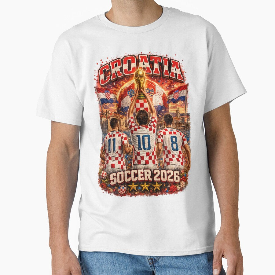 Croatia Soccer 2026 Shirt  Croatian Football Fan Gift by UrbanPrintVibes Unisex T-shirt, Sweatshirt, Hoodie, Long Sleeve Tee - T-Shirt, Sweatshirt, Hoodie