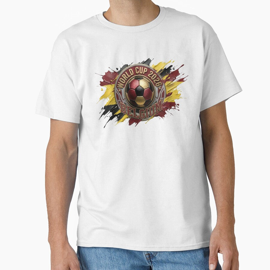 World Cup 2026 Belgium Soccer Ball Paint Splash by DigitalArtGhost Unisex T-shirt, Sweatshirt, Hoodie, Long Sleeve Tee - T-Shirt, Sweatshirt, Hoodie