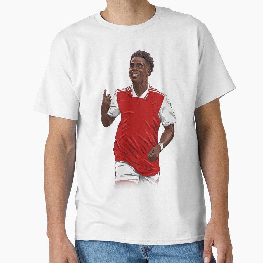 Bukayo Saka by ADES-VECTOR Unisex T-shirt, Sweatshirt, Hoodie, Long Sleeve Tee - T-Shirt, Sweatshirt, Hoodie