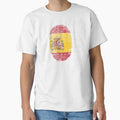 Spain Flag Fingerprint DNA Spanish by PartyShirts1 Unisex T-shirt, Sweatshirt, Hoodie, Long Sleeve Tee - T-Shirt, Sweatshirt, Hoodie