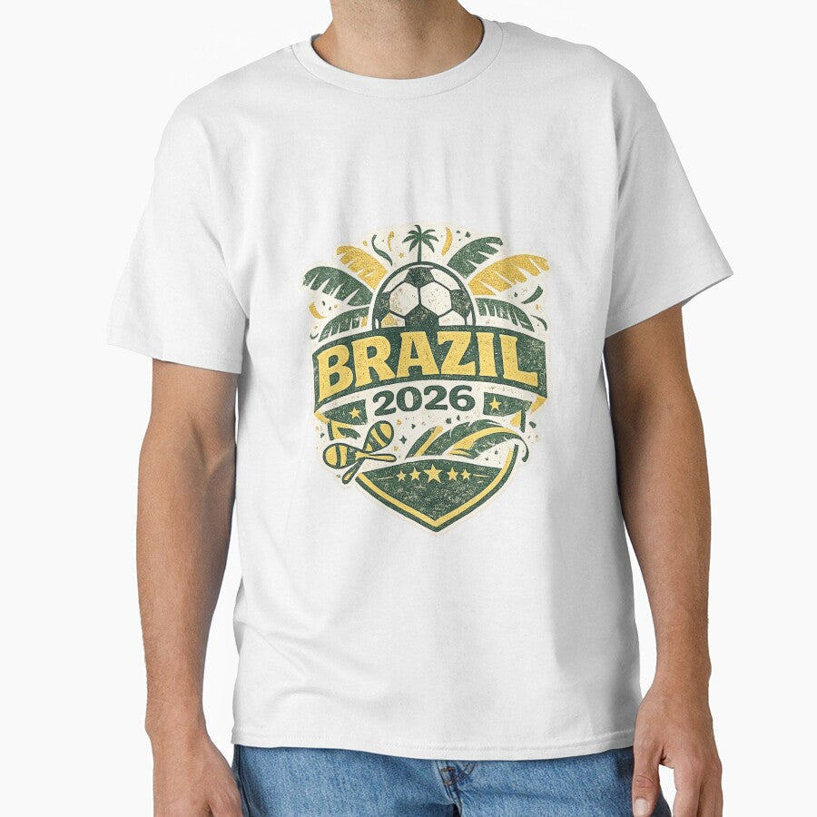 Brazil 2026 Vintage Soccer Fan World Cup Supporter Shirt by ArthUpscale Unisex T-shirt, Sweatshirt, Hoodie, Long Sleeve Tee - T-Shirt, Sweatshirt, Hoodie