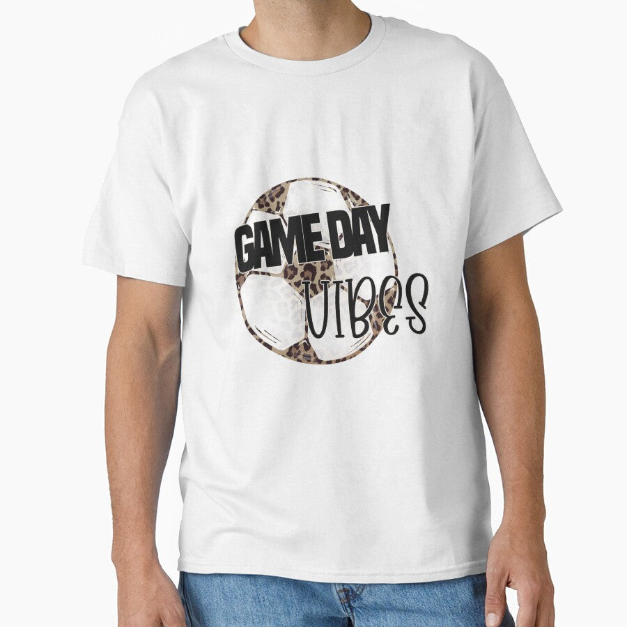 Leopard Soccer Game Day Vibes by Leslie Graves Unisex T-shirt, Sweatshirt, Hoodie, Long Sleeve Tee - T-Shirt, Sweatshirt, Hoodie
