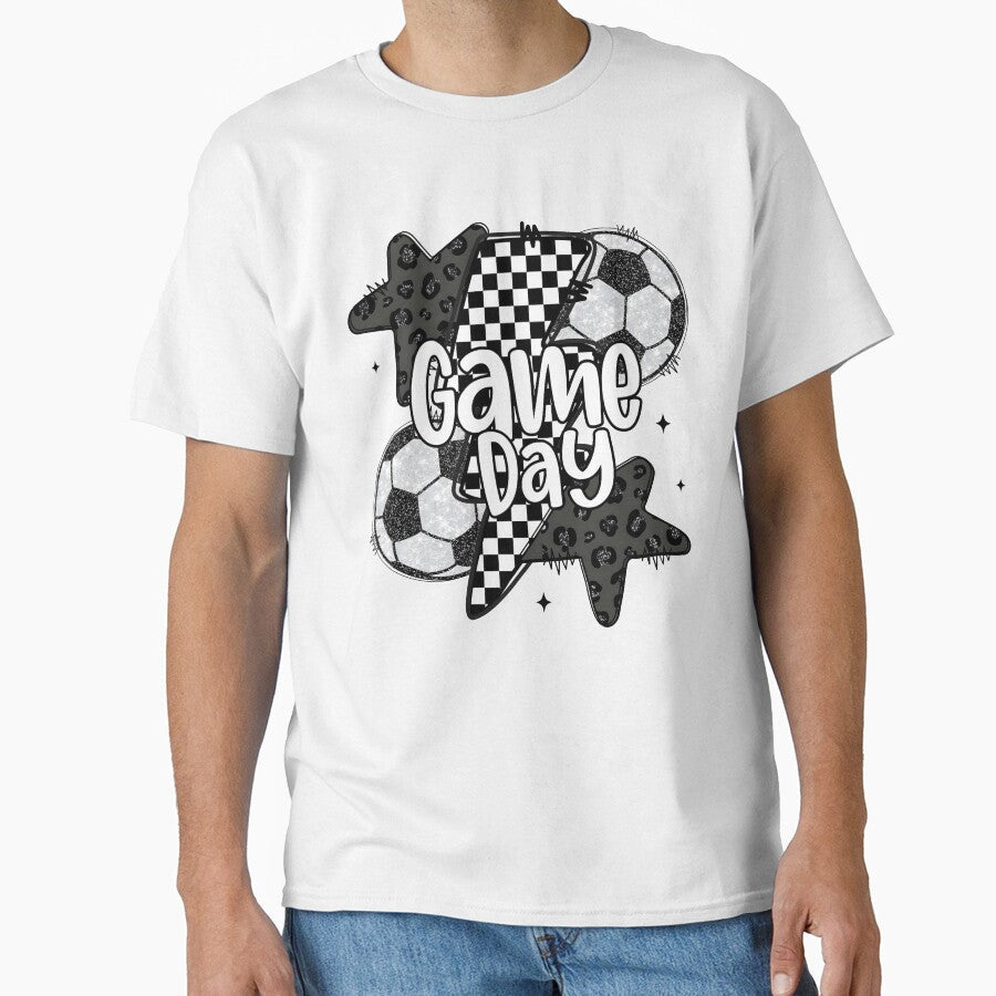 Soccer, Game Day Soccer, Retro Checkered Soccer by Ivanbrockhouse Unisex T-shirt, Sweatshirt, Hoodie, Long Sleeve Tee - T-Shirt, Sweatshirt, Hoodie