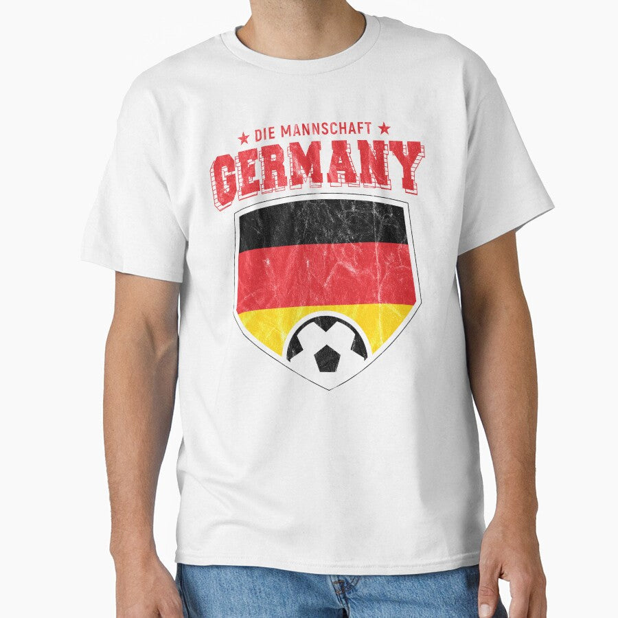 Germany Deutschland Fussball Football National Flag T Shirt World Soccer Jersey Cup by screenworks - T-Shirt, Sweatshirt, Hoodie