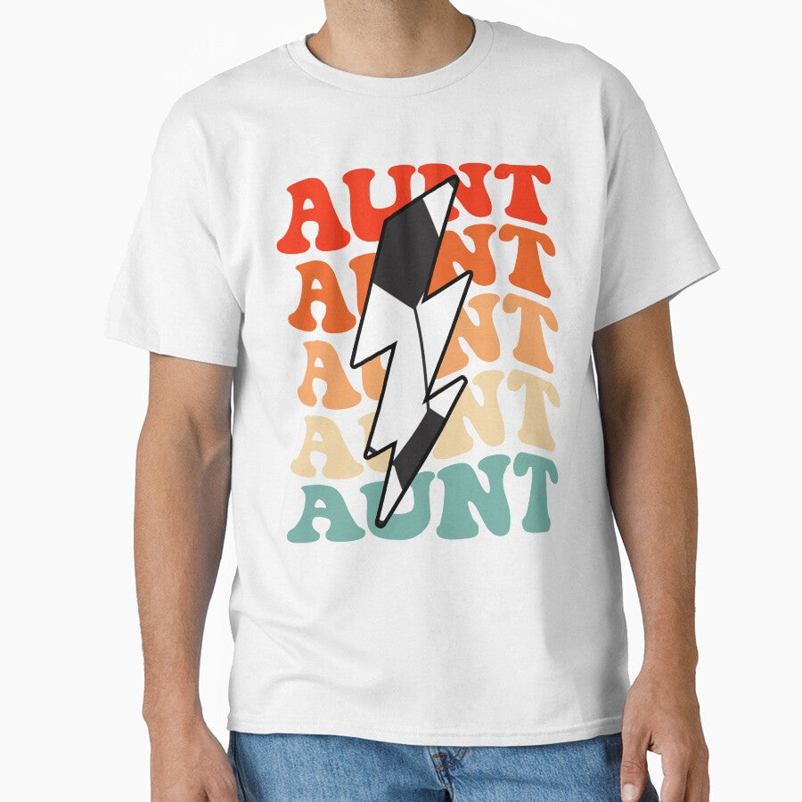 Soccer Aunt Retro Groovy Lightning Bolt Mothers Day by Christina-grich Unisex T-shirt, Sweatshirt, Hoodie, Long Sleeve Tee - T-Shirt, Sweatshirt, Hoodie