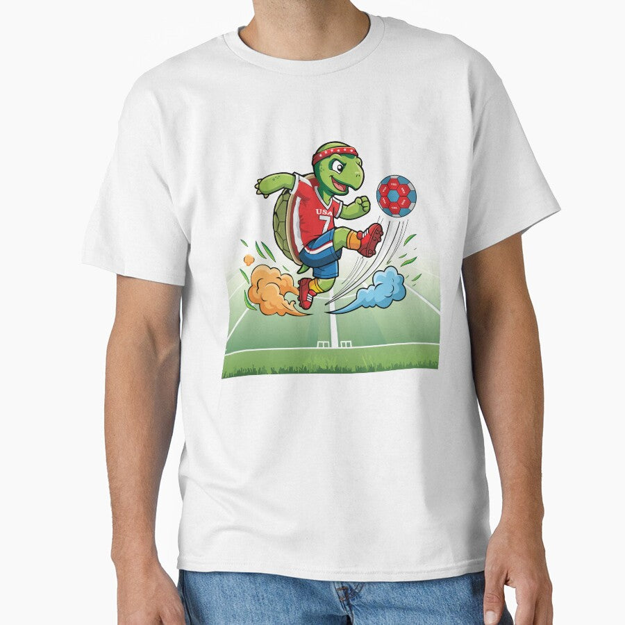 Turtle Soccer player with team USA by Art-Horizon Unisex T-shirt, Sweatshirt, Hoodie, Long Sleeve Tee - T-Shirt, Sweatshirt, Hoodie