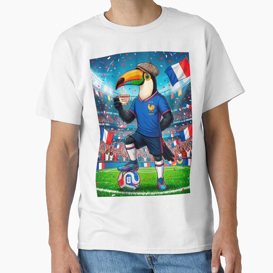 Brazilian Toucan France Soccer Fan  Funny Football Bird Art by Breezy Studio Unisex T-shirt, Sweatshirt, Hoodie, Long Sleeve Tee - T-Shirt, Sweatshirt, Hoodie