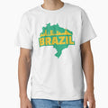 Retro Brazil Map and Skyline by UNK-Fatigues Unisex T-shirt, Sweatshirt, Hoodie, Long Sleeve Tee - T-Shirt, Sweatshirt, Hoodie