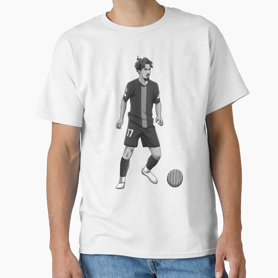 Vitinha Black and White Version by Aldduardo Unisex T-shirt, Sweatshirt, Hoodie, Long Sleeve Tee - T-Shirt, Sweatshirt, Hoodie