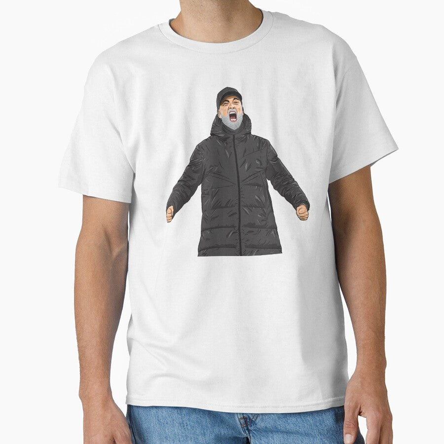 Jurgen Klopp Celebration by ADES-VECTOR Unisex T-shirt, Sweatshirt, Hoodie, Long Sleeve Tee - T-Shirt, Sweatshirt, Hoodie