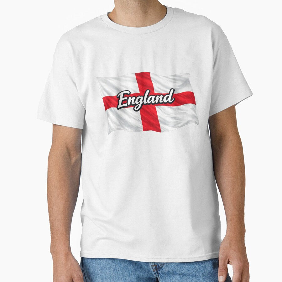 England Waving Flag Design  St Georges Cross Patriotic England Pride Graphic by GarnerSupplyCo - T-Shirt, Sweatshirt, Hoodie