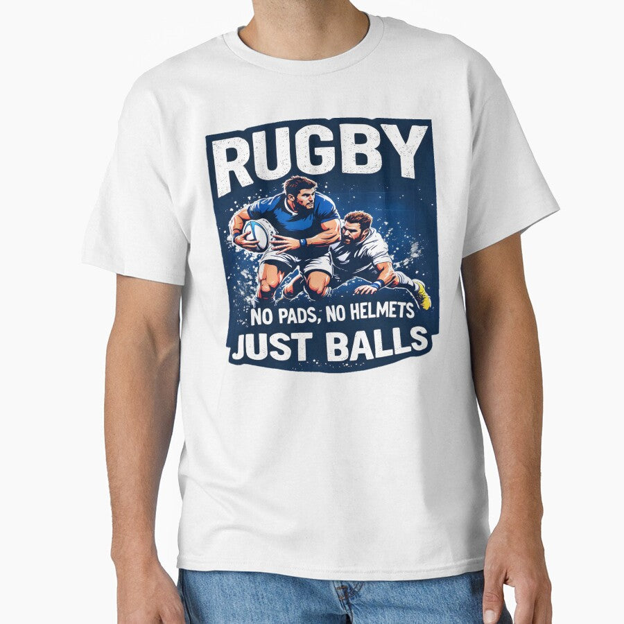 Rugby No Pads No Helmets Just balls by AlphaTeez Unisex T-shirt, Sweatshirt, Hoodie, Long Sleeve Tee - T-Shirt, Sweatshirt, Hoodie