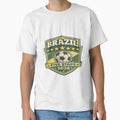 Brazil Five Stars 2026 Vintage Retro Football Fan T-Shirt by ArthUpscale Unisex T-shirt, Sweatshirt, Hoodie, Long Sleeve Tee - T-Shirt, Sweatshirt, Hoodie