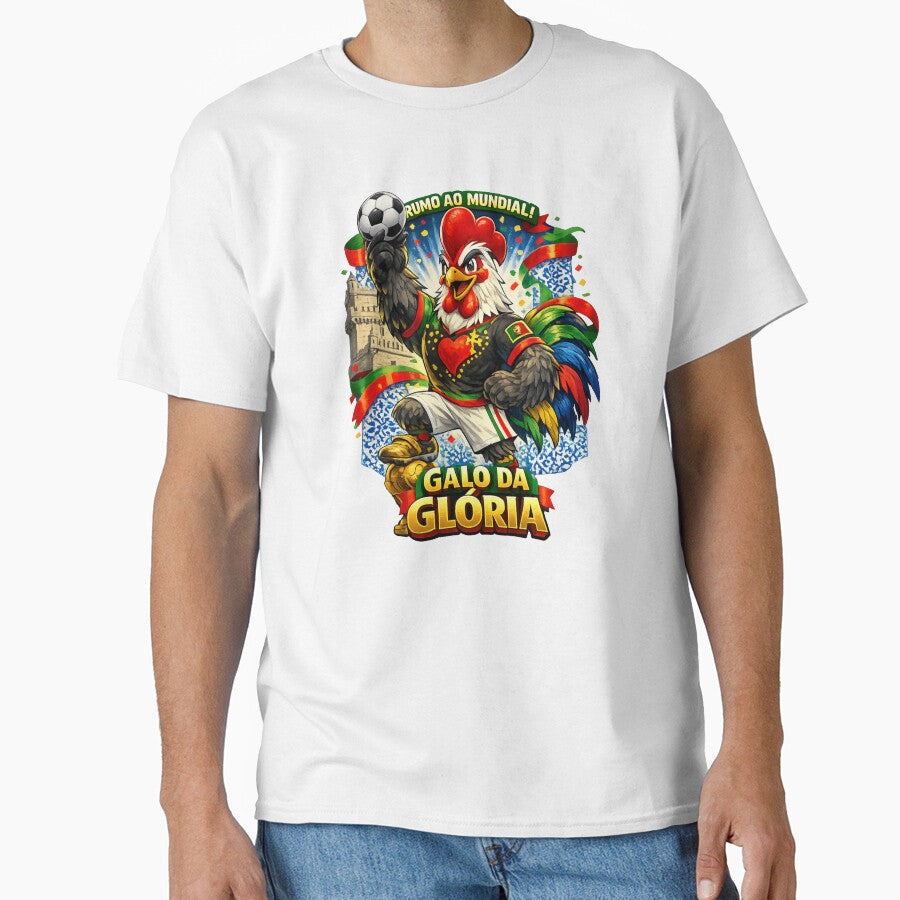 Portugal Rooster World Cup 2026 Fan Art by Retro Arabica Unisex T-shirt, Sweatshirt, Hoodie, Long Sleeve Tee - T-Shirt, Sweatshirt, Hoodie