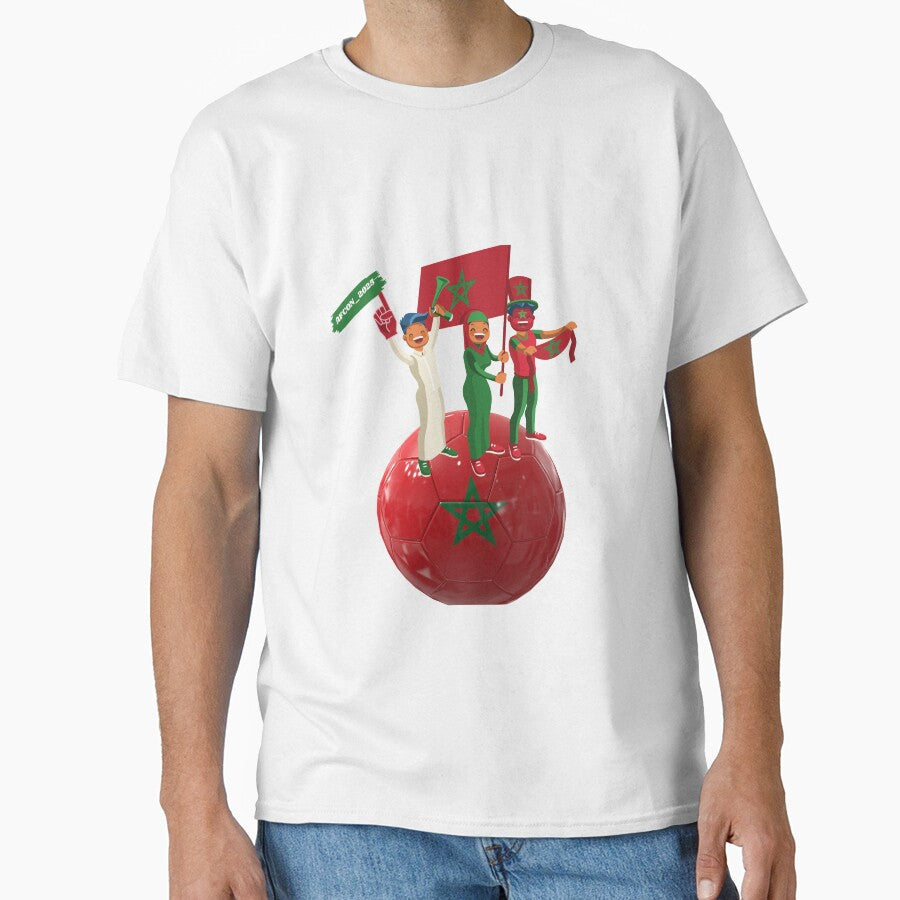 AFCON 2025 Morocco Football Fan Celebration by Neo-Grafica Unisex T-shirt, Sweatshirt, Hoodie, Long Sleeve Tee - T-Shirt, Sweatshirt, Hoodie