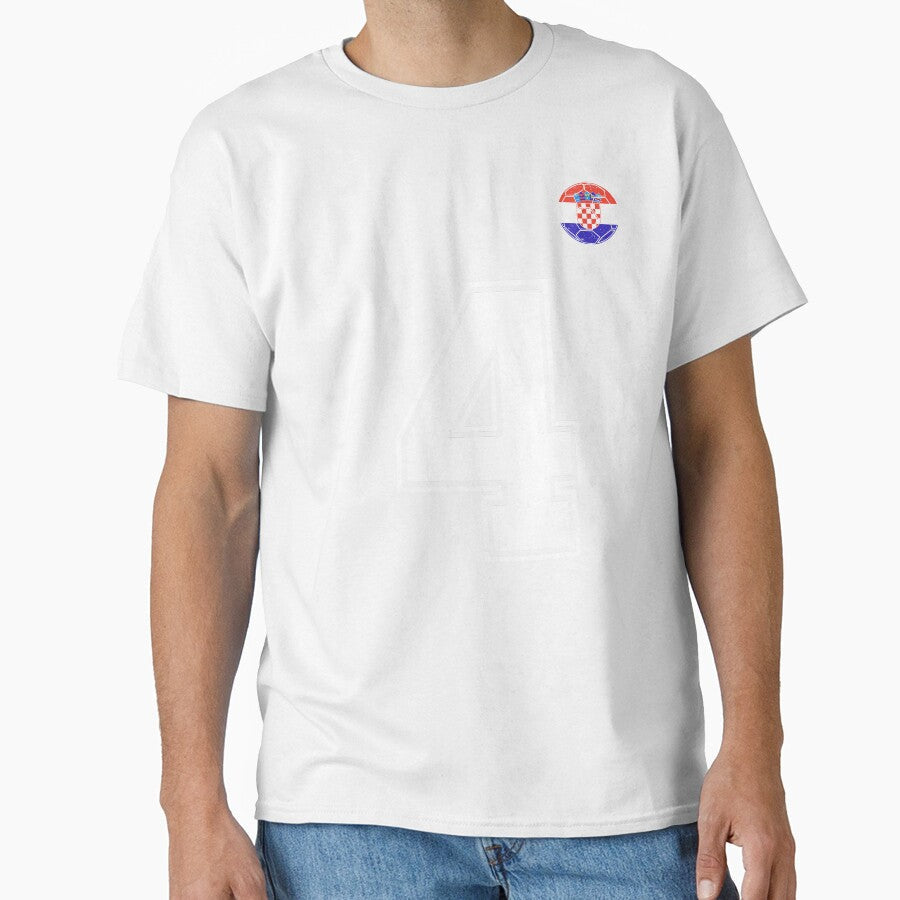 Croatia Soccer Number 4 Vintage Sports Fan by KristenosNehk Unisex T-shirt, Sweatshirt, Hoodie, Long Sleeve Tee - T-Shirt, Sweatshirt, Hoodie