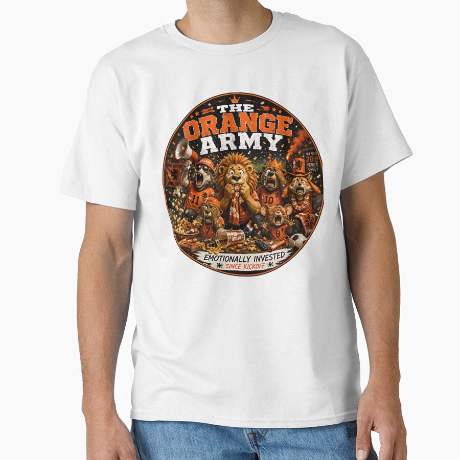 Emotionally Invested Dutch Soccer Fans  The Orange Army by WabiSabiSjak Unisex T-shirt, Sweatshirt, Hoodie, Long Sleeve Tee - T-Shirt, Sweatshirt, Hoodie