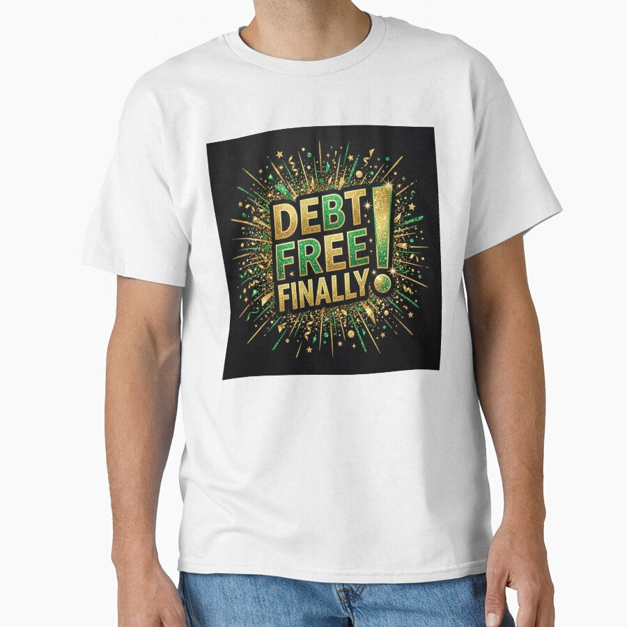 Debt Free Finally Shirt Debt Free Journey Celebration Gift Financial Freedom Tee by BrokeNoMoreCo - T-Shirt, Sweatshirt, Hoodie
