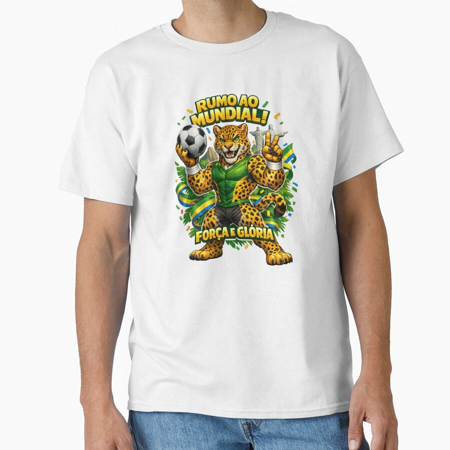 Brazil World Cup 2026 Jaguar Fan Art by Retro Arabica Unisex T-shirt, Sweatshirt, Hoodie, Long Sleeve Tee - T-Shirt, Sweatshirt, Hoodie