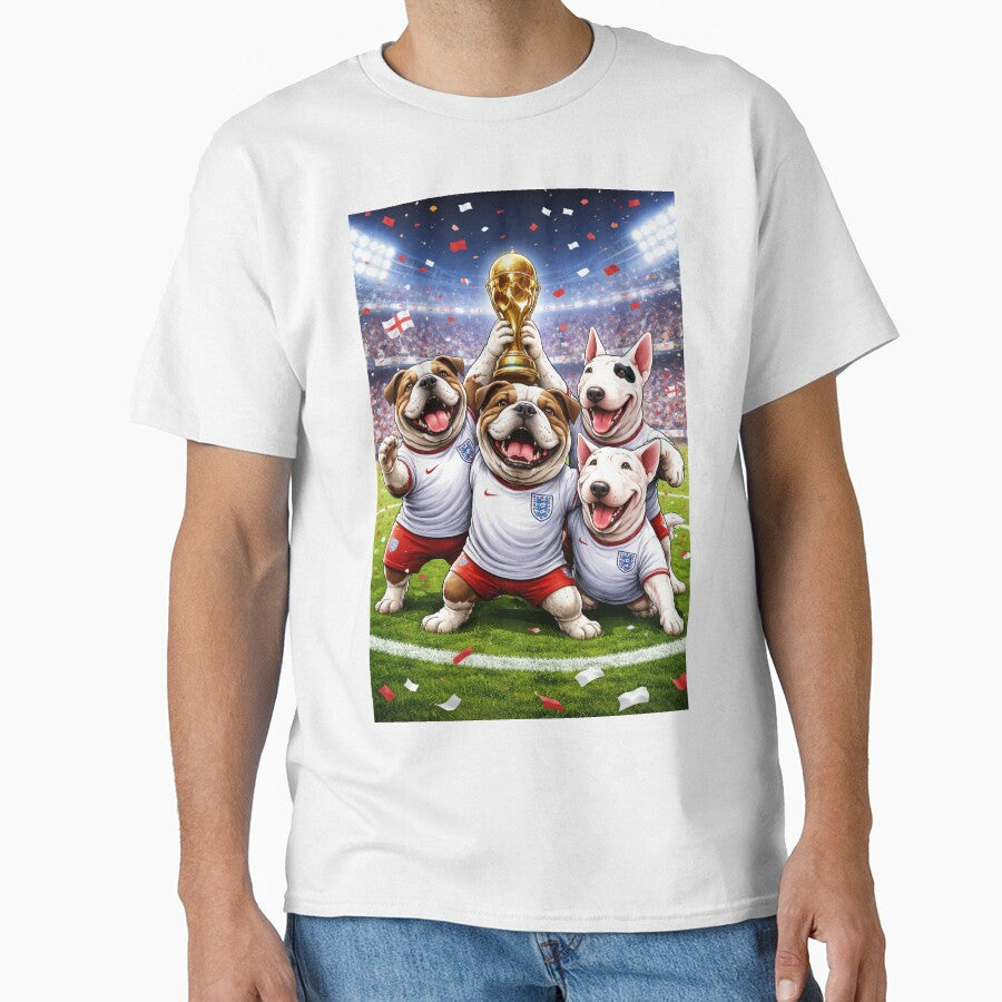 England Football Dogs  Bulldogs & Bull Terriers World Cup Celebration Design by GarnerSupplyCo - T-Shirt, Sweatshirt, Hoodie