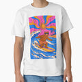 Cool Surfing Bear with Sunglasses  Funny Psychedelic Surf Art by DrizzyV Unisex T-shirt, Sweatshirt, Hoodie, Long Sleeve Tee - T-Shirt, Sweatshirt, Hoodie
