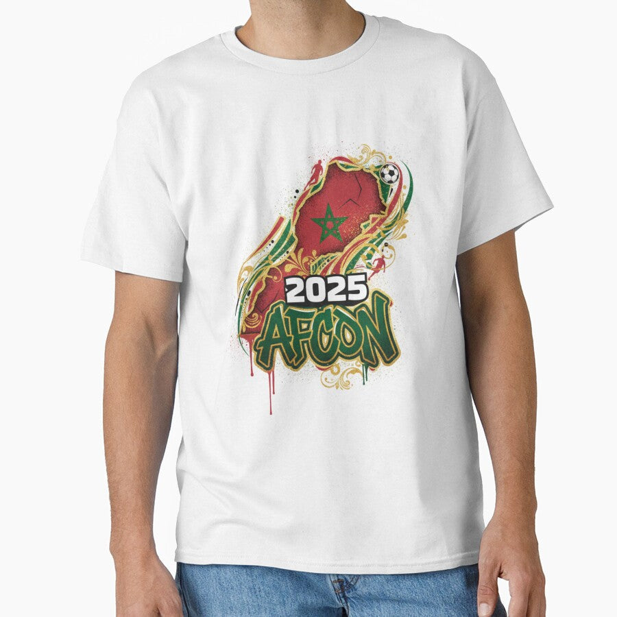 AFCON 2025 Morocco Graffiti Football Art  African Cup Design by AGRO ART Unisex T-shirt, Sweatshirt, Hoodie, Long Sleeve Tee - T-Shirt, Sweatshirt, Hoodie