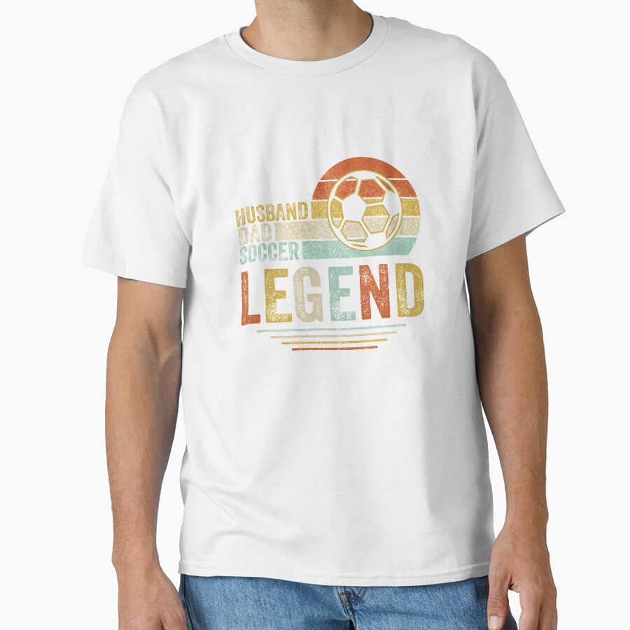 Husband Dad Soccer Legend Vintage Fathers Day by Kayla Alice Mooney Unisex T-shirt, Sweatshirt, Hoodie, Long Sleeve Tee - T-Shirt, Sweatshirt, Hoodie
