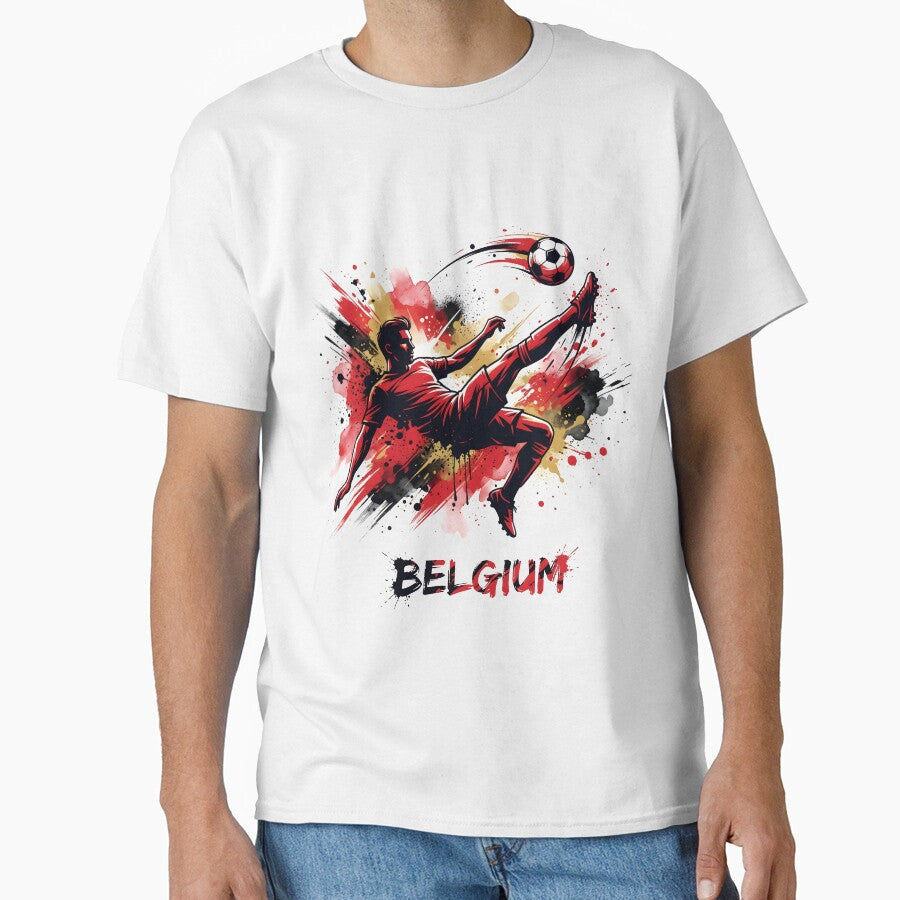 Belgian Football Colors Classic Shirt | Bold Red Soccer Pride Tee | Belgium Fan Gift Idea by 3ac-Arts - T-Shirt, Sweatshirt, Hoodie
