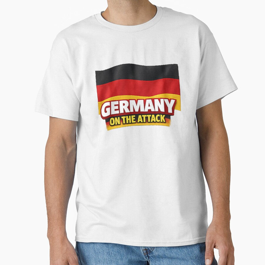 Germany On The Attack Football Fan Design by OfficeFighter Unisex T-shirt, Sweatshirt, Hoodie, Long Sleeve Tee - T-Shirt, Sweatshirt, Hoodie