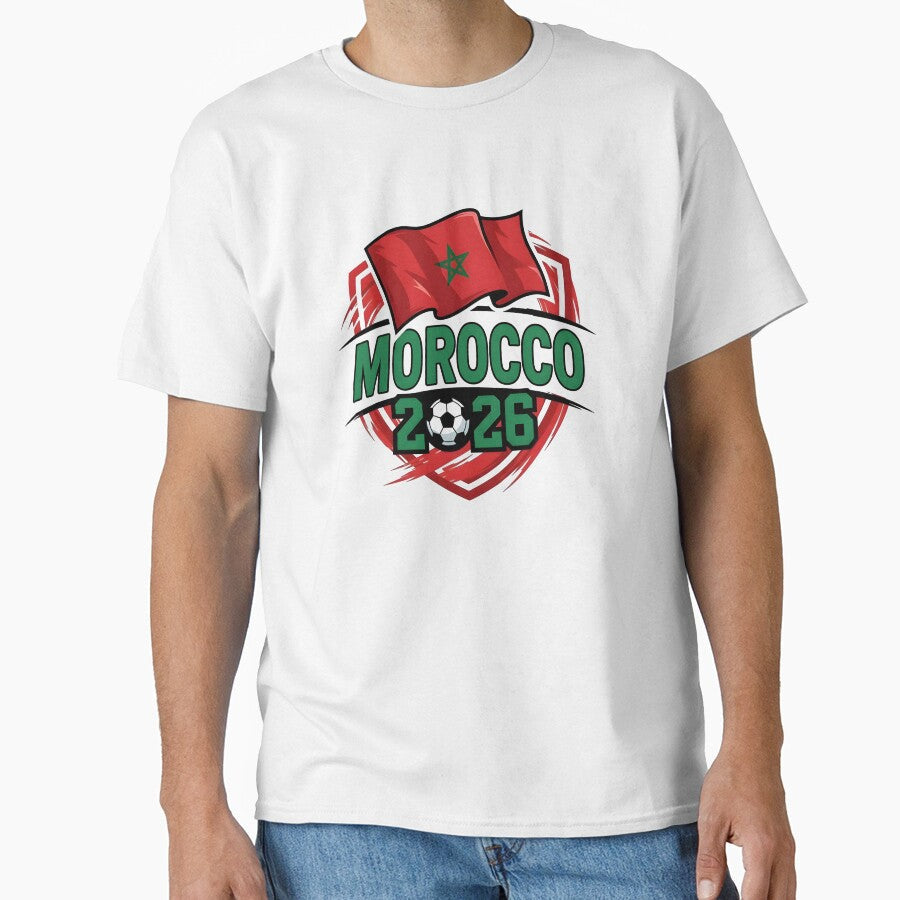 MOROCCO World Cup 2026 Poster  MOROCCO Football by riimshop Unisex T-shirt, Sweatshirt, Hoodie, Long Sleeve Tee - T-Shirt, Sweatshirt, Hoodie