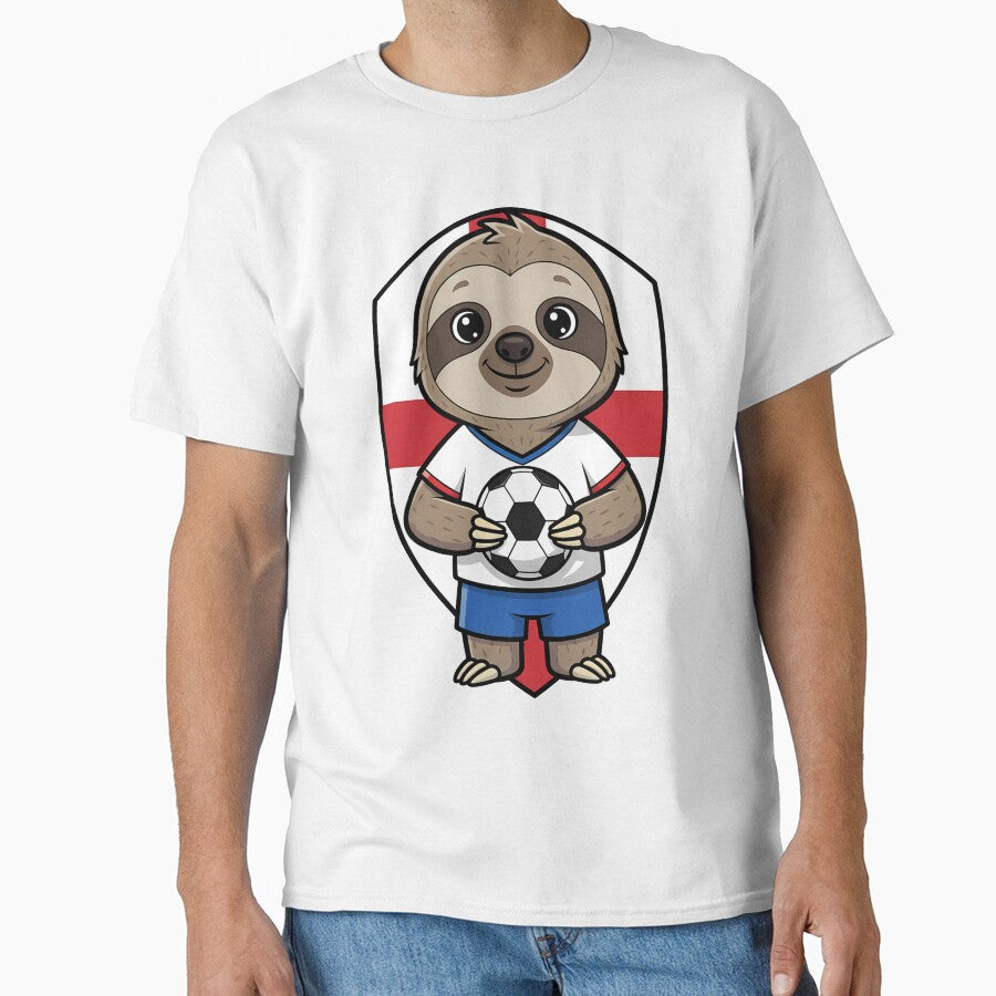 England Sloth Football Soccer Fan by k3rstman1 Unisex T-shirt, Sweatshirt, Hoodie, Long Sleeve Tee - T-Shirt, Sweatshirt, Hoodie