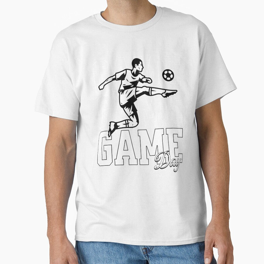 Soccer Game Day Retro Varsity Athlete Kick Sports by Abaseen Unisex T-shirt, Sweatshirt, Hoodie, Long Sleeve Tee - T-Shirt, Sweatshirt, Hoodie