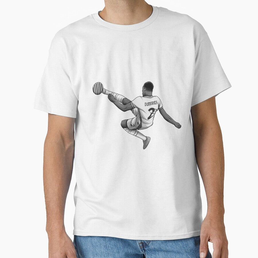 Denzel Dumfries Black and White Version by Aldduardo Unisex T-shirt, Sweatshirt, Hoodie, Long Sleeve Tee - T-Shirt, Sweatshirt, Hoodie
