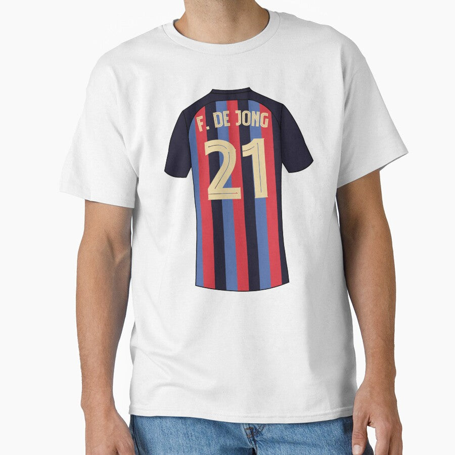 Frenkie de jong barcelona football jersey number 21 by Justtrendytees Unisex T-shirt, Sweatshirt, Hoodie, Long Sleeve Tee - T-Shirt, Sweatshirt, Hoodie