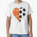 Soccer Basketball Ball Heart by DesignDenDo  Unisex T-shirt, Sweatshirt, Hoodie, Long Sleeve Tee - T-Shirt, Sweatshirt, Hoodie