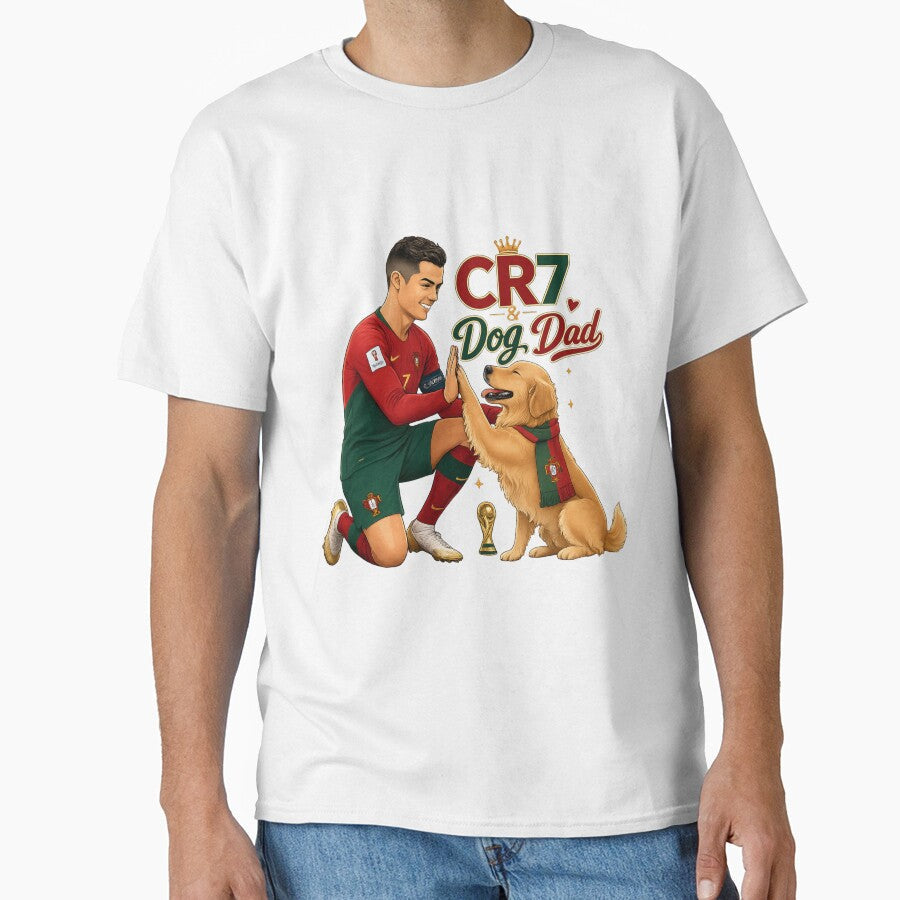 CR7 Portugal with Golden Retriever Dog Dad Kawaii World Cup by Ashley critters Unisex T-shirt, Sweatshirt, Hoodie, Long Sleeve Tee - T-Shirt, Sweatshirt, Hoodie