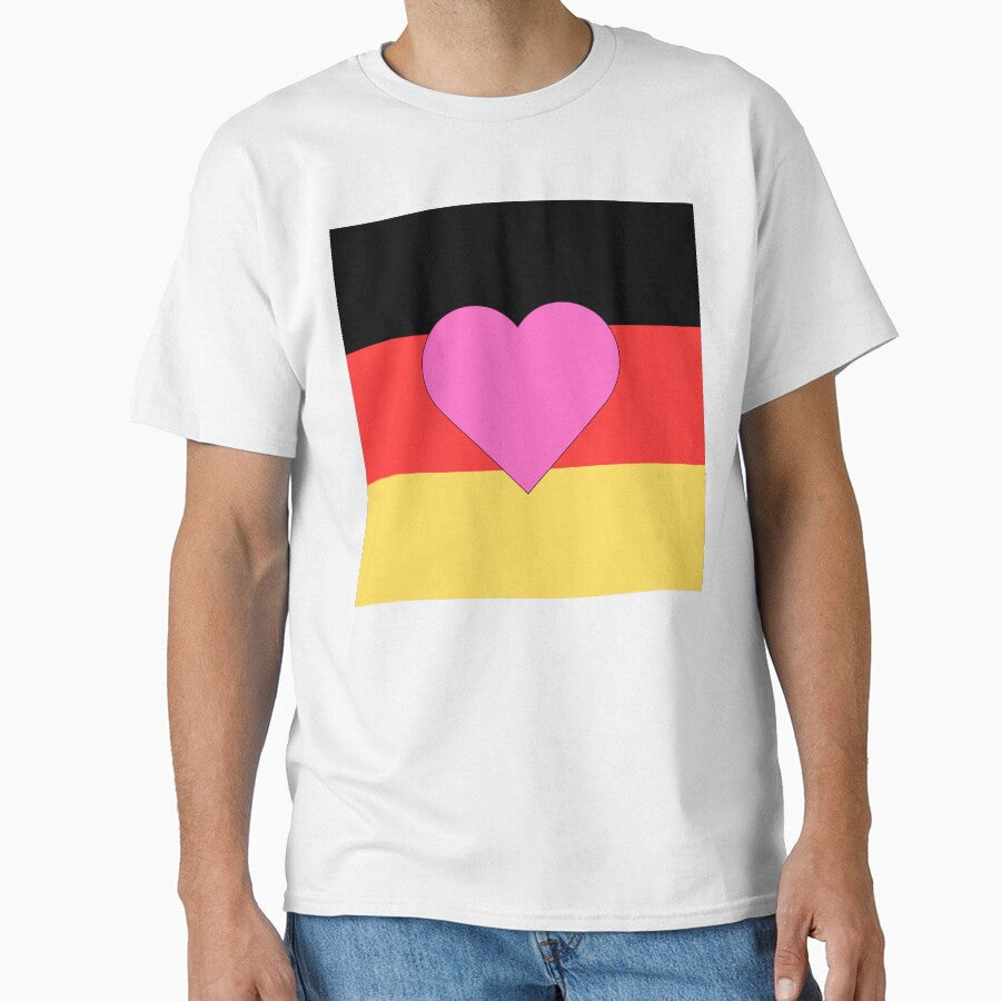 Pink heart on German flag by madkiitten Unisex T-shirt, Sweatshirt, Hoodie, Long Sleeve Tee - T-Shirt, Sweatshirt, Hoodie