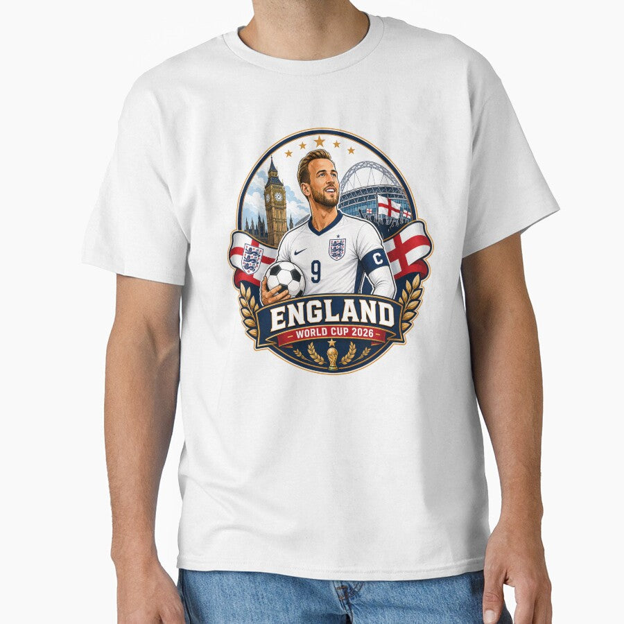 English Number 9 Football Crest by Retro Arabica Unisex T-shirt, Sweatshirt, Hoodie, Long Sleeve Tee - T-Shirt, Sweatshirt, Hoodie