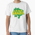 Brazil Map, Flag, and Skyline by UNK-Fatigues Unisex T-shirt, Sweatshirt, Hoodie, Long Sleeve Tee - T-Shirt, Sweatshirt, Hoodie