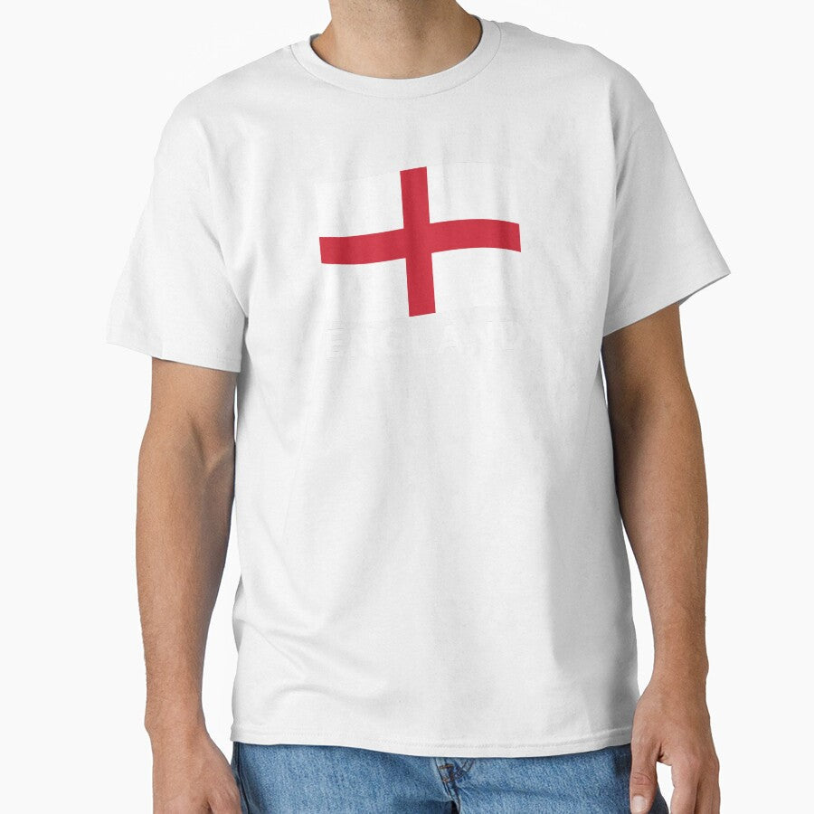 England Wave Flag (Text Under on Blue) by STUDIO-72 Unisex T-shirt, Sweatshirt, Hoodie, Long Sleeve Tee - T-Shirt, Sweatshirt, Hoodie
