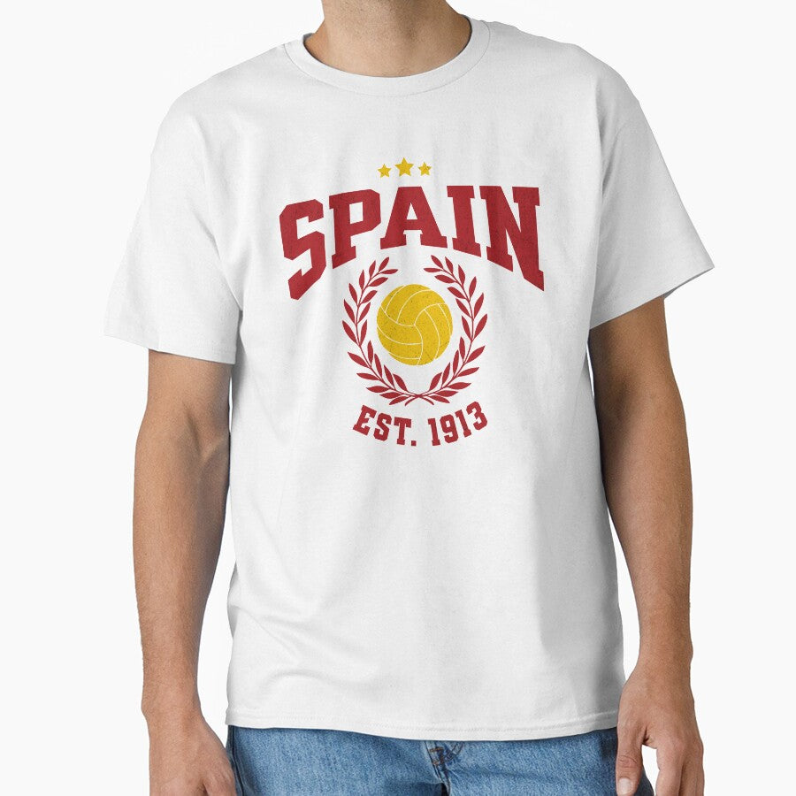 Spain Football - Vintage National Pride Varsity by NiceTeeClub Unisex T-shirt, Sweatshirt, Hoodie, Long Sleeve Tee - T-Shirt, Sweatshirt, Hoodie