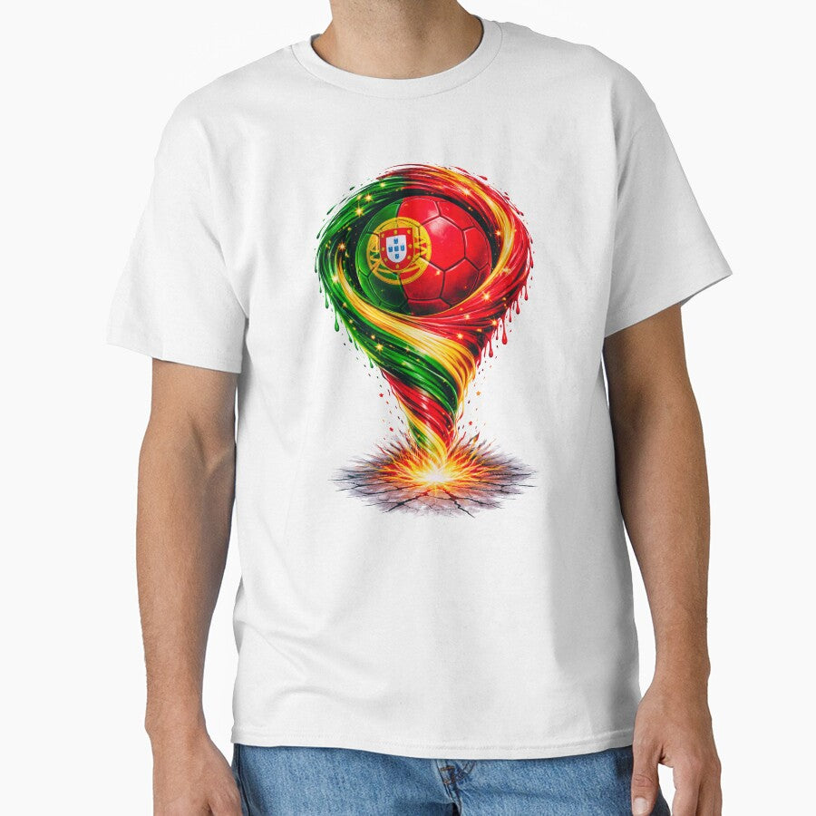 Portugal Football Tornado: Green and Red Vortex Art by FunToTheFullest Unisex T-shirt, Sweatshirt, Hoodie, Long Sleeve Tee - T-Shirt, Sweatshirt, Hoodie