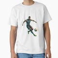 Cyberpunk Cristiano Ronaldo: Futuristic CR7 Kicking Glowing Soccer Ball Fan Art by Scorpio Art - T-Shirt, Sweatshirt, Hoodie