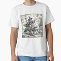 Wizard Riding Lobster Shirt  Fantasy Vintage Engraving Magic Wizard Surreal Graphic Tee by JadmeStudio - T-Shirt, Sweatshirt, Hoodie