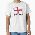 England Wave Flag (Text Under on White) by STUDIO-72 Unisex T-shirt, Sweatshirt, Hoodie, Long Sleeve Tee - T-Shirt, Sweatshirt, Hoodie