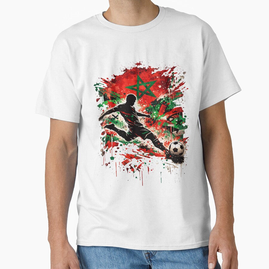 Moroccan Football Spirit  Urban Graffiti Kick by NEWDESINGS12 Unisex T-shirt, Sweatshirt, Hoodie, Long Sleeve Tee - T-Shirt, Sweatshirt, Hoodie