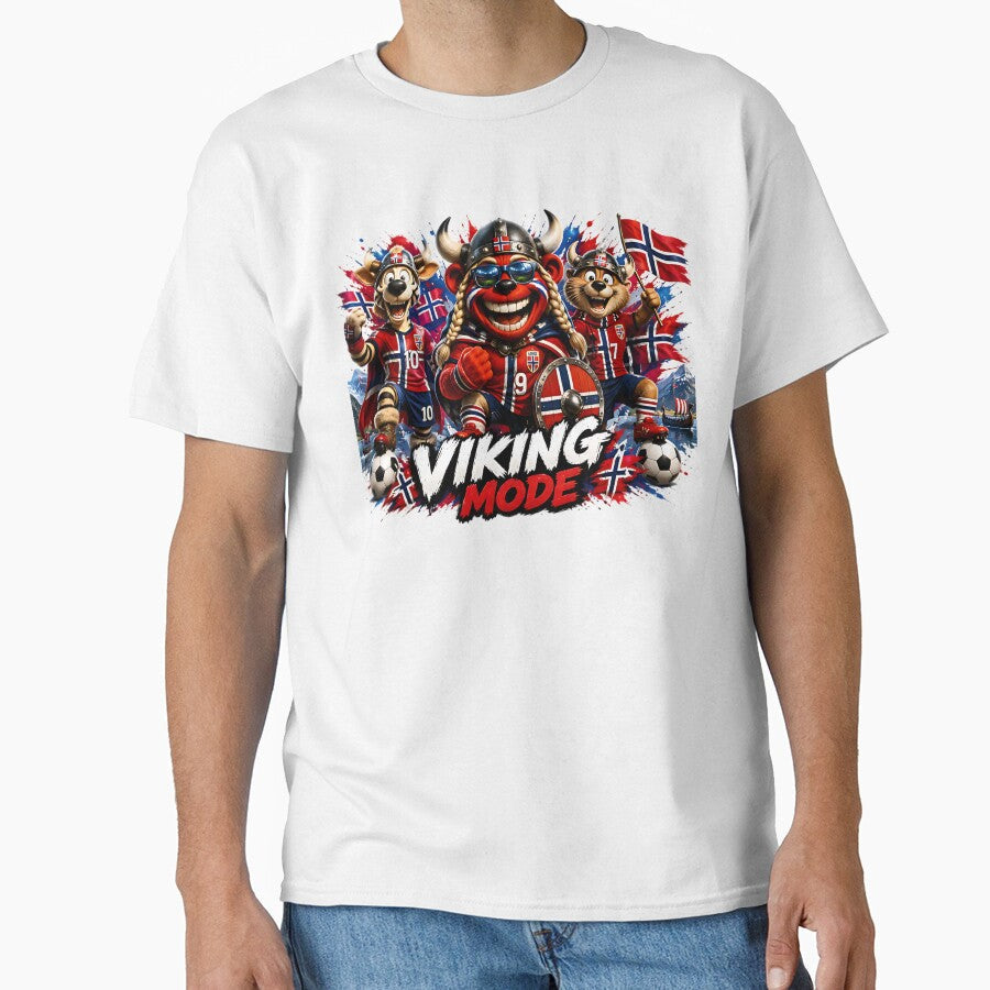 Norway Football Fans  Viking World Cup Supporters by WabiSabiSjak Unisex T-shirt, Sweatshirt, Hoodie, Long Sleeve Tee - T-Shirt, Sweatshirt, Hoodie