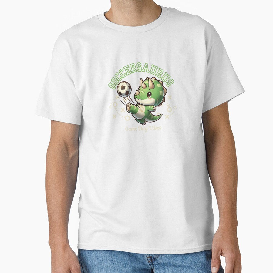 Soccersaurus - Cute Triceratops Dinosaur Playing Soccer by The magic  Yellow bus Unisex T-shirt, Sweatshirt, Hoodie, Long Sleeve Tee - T-Shirt, Sweatshirt, Hoodie
