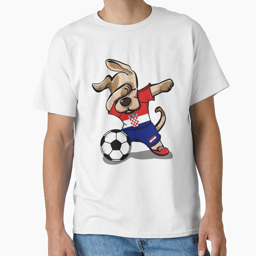 Dabbing Dog Croatia Soccer Jersey Croatian Football Team by DesignCube Unisex T-shirt, Sweatshirt, Hoodie, Long Sleeve Tee - T-Shirt, Sweatshirt, Hoodie